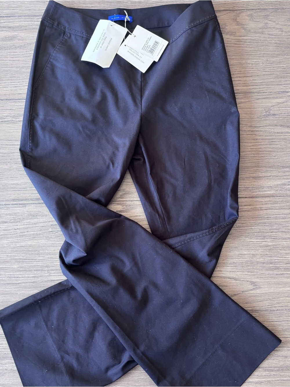 NWT - WINSER LONDON black slacks w/ stitched detail - US 8 | UK 12